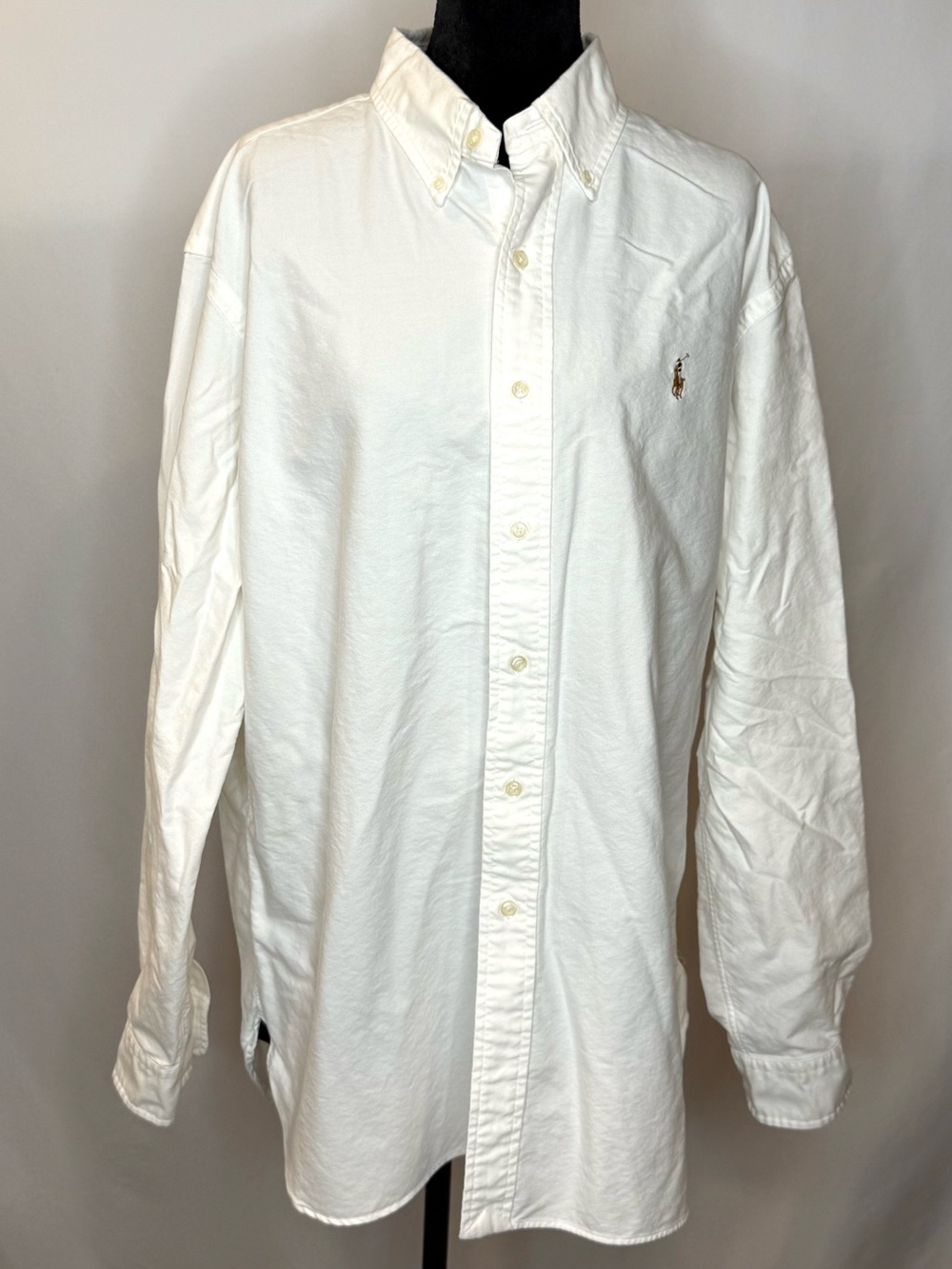 Ralph Lauren White/Cream Button-Down Classic Fit Shirt - Men's